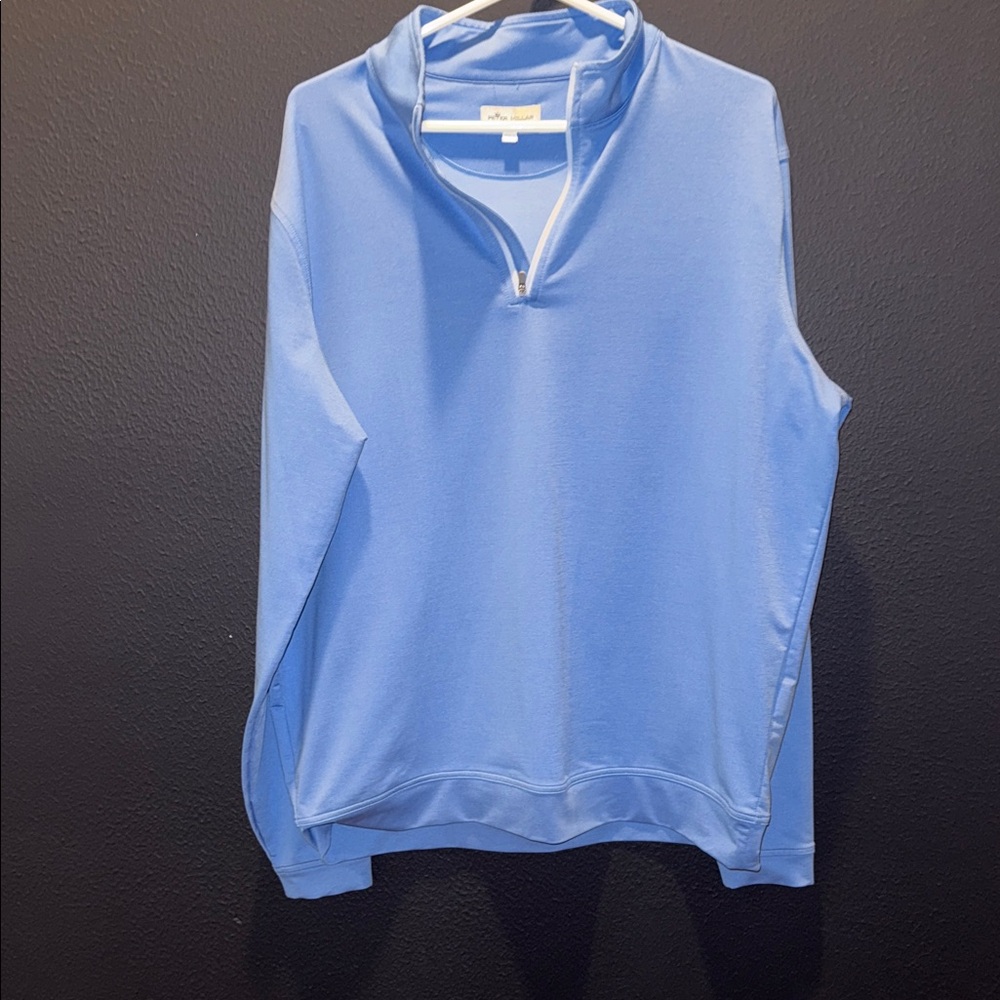 Peter Millar Sky Blue Quarter Zip Pullover - Size Large